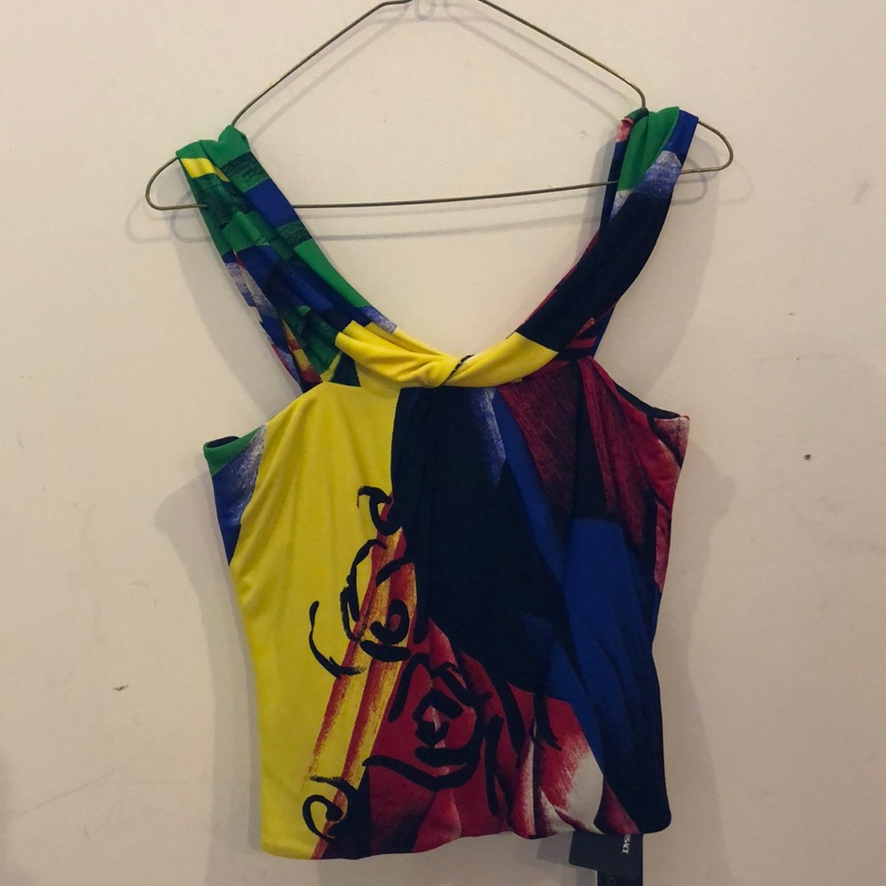 Versace multicolor jersey top.